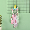 2022 New Unicorn Animals Diy With Led Light Dream Catcher Feather Pendant Wall Hanging Decor Bedroom Festival Gift Pendant