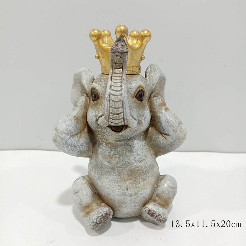 Custom Hear No Evil See No Evil Speak No Evil Resin Elephant Figurine For Home Office Garden Christmas Decor