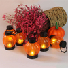 Outdoor Printed Ghost Face Plastic Led Pumpkin Lights For Halloween Christmas Tree Decoration