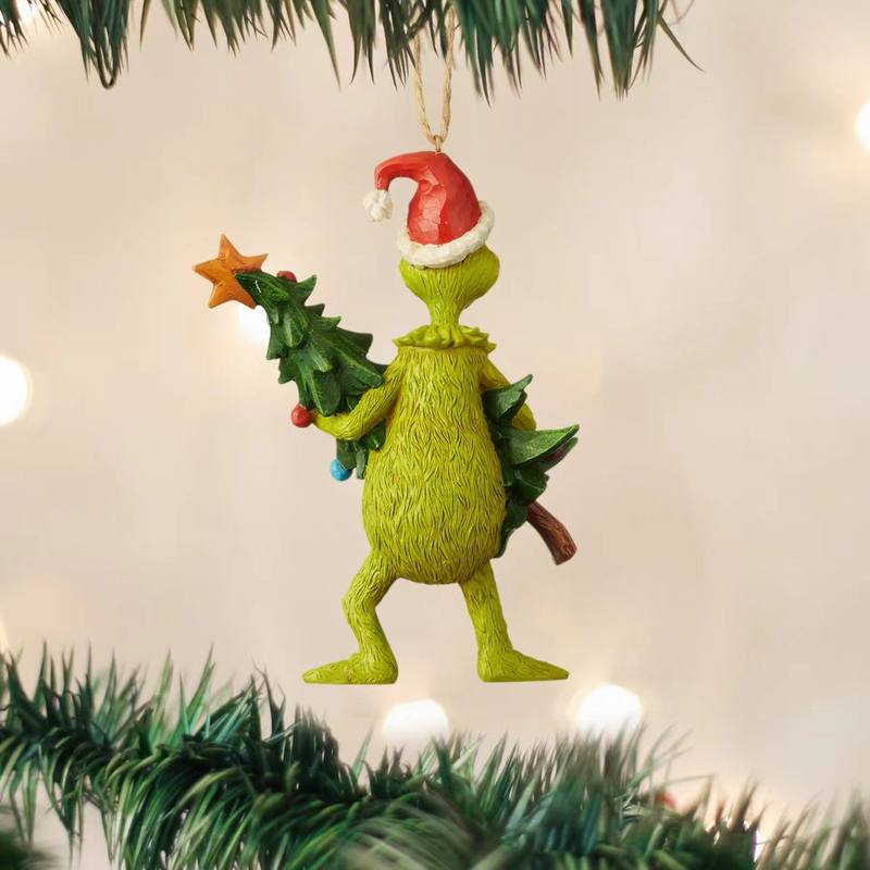 Detailed Grinch Figurine Resin Green Monster Christmas Tree Pendant