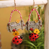 Ladybug Sunflower Welcome Hanging Sign Full Spring Atmosphere Decoration