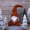 Customized Long Pointed Hat with Star Sitting Plush Doll White And Brown Rudolph