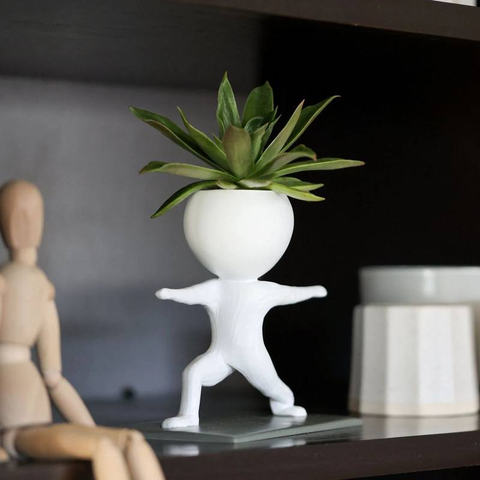 Human-Shaped Ysaca Flower Pot Succulents Planter for Office Home Decoration