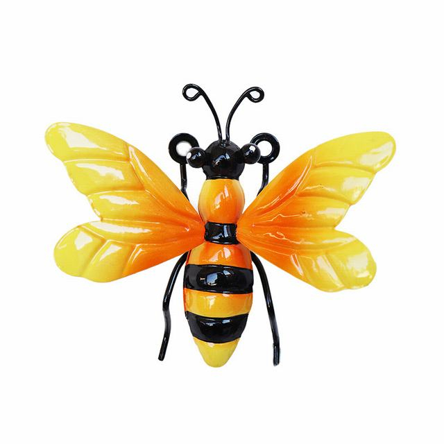 Metal Bumble Bee 3D Wall Decor Art Outdoor Garden Fence Patio Yard Art Hanging Decorations