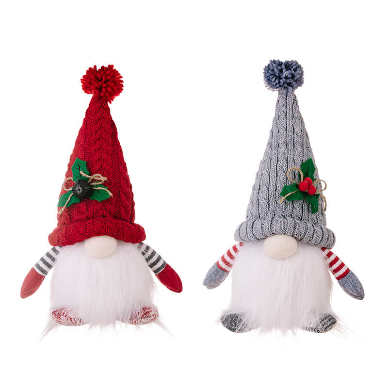 Handmade Festive Christmas Glowing Gnome with Knitted Hat As A Mood Maker