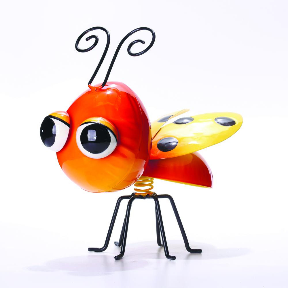 Moving Body Metal Ladybug Figurines Ornaments For Garden Decor