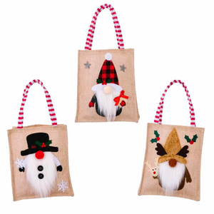 Festive Holiday Periphery Products Linen Handbag for Christmas Theme Packing Bag Custom