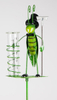 Glass Rain Gauge Metal Grasshopper Shovel Rake Metal Ladybug Figurine