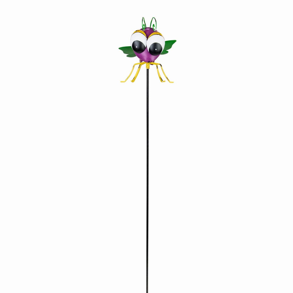 Handmade Purple Metal Butterfly Garden Art Decorations Stake