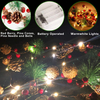 Pine Cone Berries Garland With Lights Fairy Led Christmas Lights For Winter Holiday New Year Decor Battery Powered 2M 20 Lights