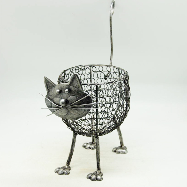 Promotional High Quality Cute Animal Shape Craft Metal Wire Cow Indoor Flower Pot Stand