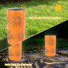 Outdoor Metal Orange Sunflower Shape Solar Lantern Lights Patio Garden Pathway Tabletop Decor