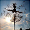 Cross Border Outdoor Dance Together Metal Fairy Dandelion Garden Accessories Sculpture Yard Art 