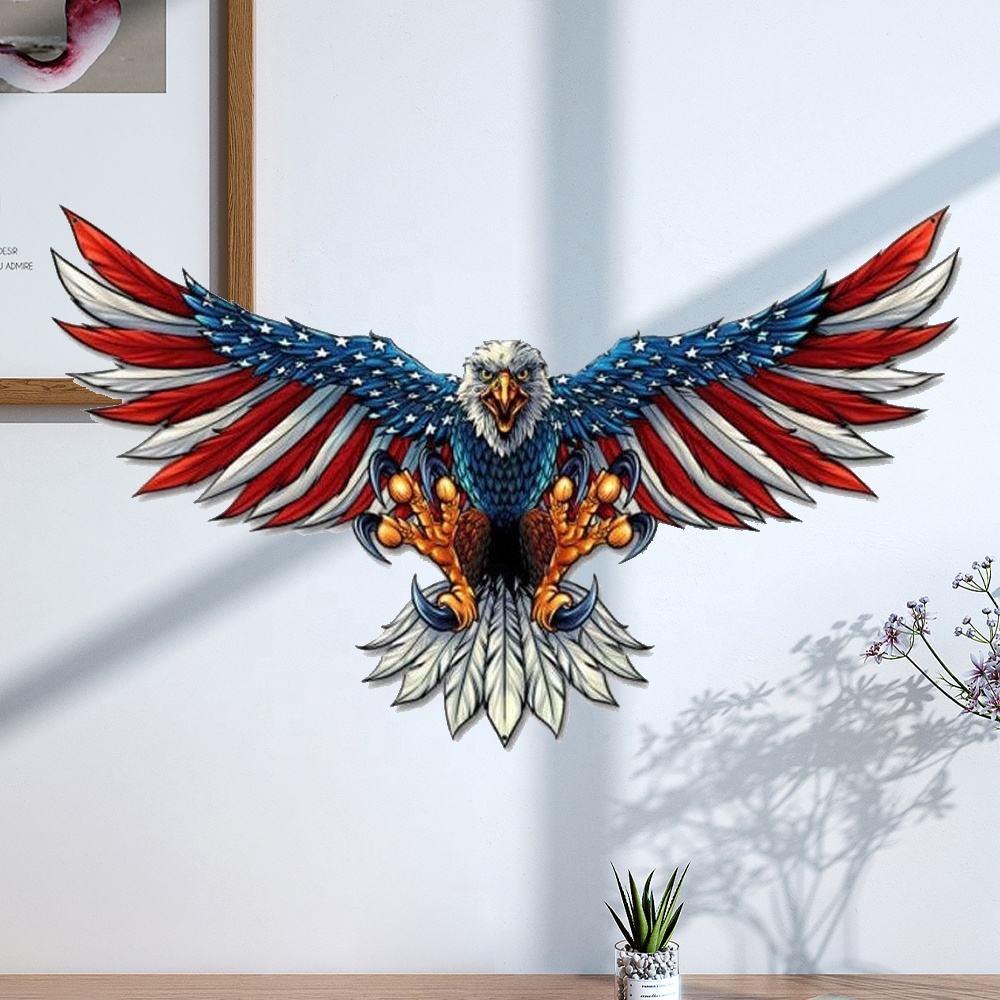 Craft Metal Iron Art Flying Eagle Crafts Outdoor Garden Hanging Decoration Framed Wall Art Home Decoration