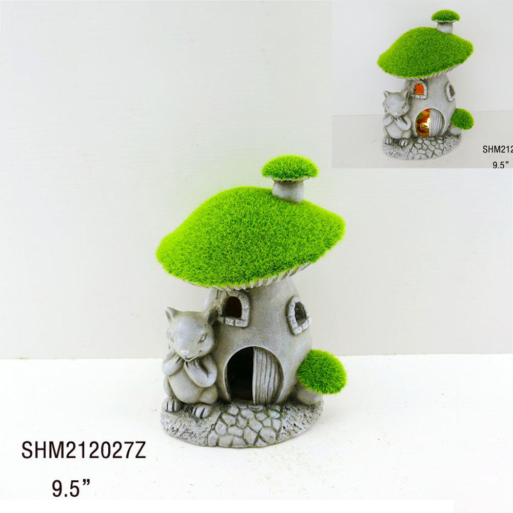 Outdoor Custom Miniature Resin Mushroom House Statue For Backyard Halloween Fairy Garden Accessories Decor