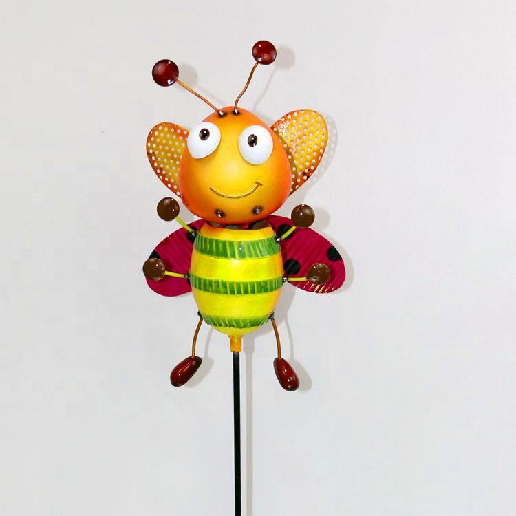 Factory Supply Wholesale Cute Insect Animal Bee Wings Windmill Decoration Metal