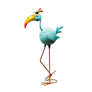 Outdoor Yard Art Metal Garden Statues And Sculptures Standing Bird Lawn Ornaments For Patio Backyard Pond Decorations