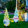 Waterproof Solar Easter Spring Gnomes Lighted Flower Hat Metal Yard Sign Art Garden Stakes Outdoor Decor