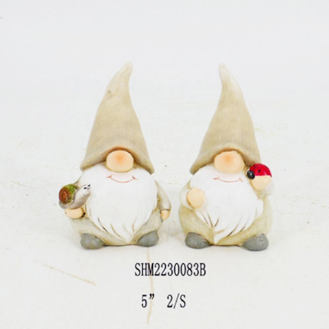 2022 New Cute Small Custom Handmade Ceramics Gnomes Ornament For Yard Patio Lawn Decor