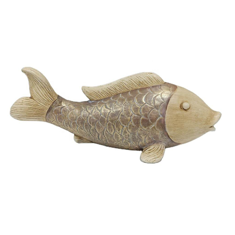 Outdoors Creativity Handmade Modern Magnesium Oxide Fish Animal Sculpture For Patio Yard Lawn Garden Pond Home Decoration