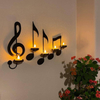 4 Pcs Black Music Note Wall Sconce Metal Candle Holder For Home Office Classroom Musical Symbol Gift Decor