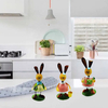 2022 New 3 Piece Set Handmade Metal Rabbit Artificial Animal Home Furnishing Shop Decoration For Easter Day