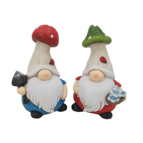 Customized Outdoor Creative Handcrafted Art Crafts Ceramics Gnome Figurine For Patio Lawn Garden Decoration