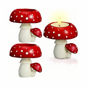 Nordic Resin Mushroom Candle Holder for Table Centerpiece Decor