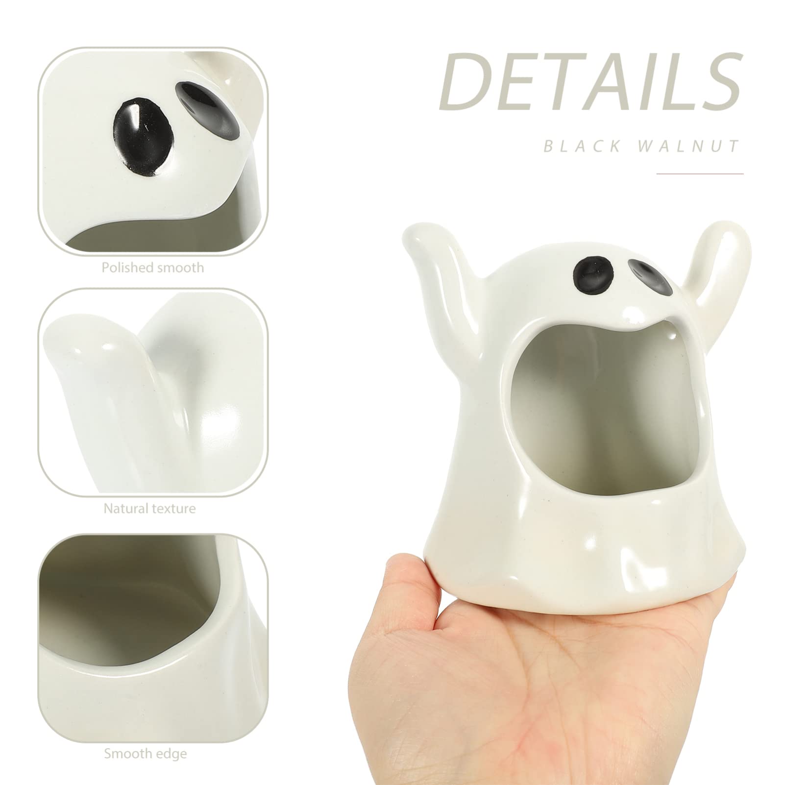 Hot Sale Halloween Ceramic Ghost Candlestick Utensil Ornament Home Desktop Aromatherapy Candle Holder Container Wholesale