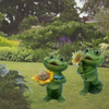 Cheerful Solar-Powered Illumination Frog Outdoor Indoor Figurine Waterproof Resin Animal Statues