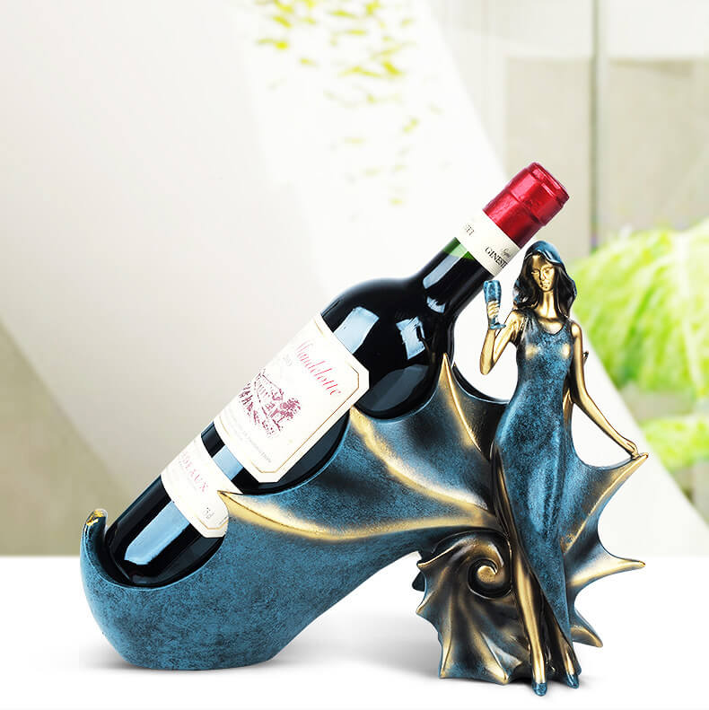 Custom Conch Queen Vintage Style Resin Wine Rack Storage