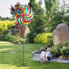 Custom Made Large Colorful Wind Spinner Willow Leaves Dual Direction 360 Degree Windmills For Outdoor Yard Lawn Decor