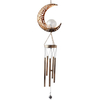 Hanging Outdoor Moon Crackle Glass Ball Solar Wind Chimes Light For Patio Porch Deck Garden Decor