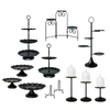 Creative Wedding Dessert Table Decoration Black Wrought Iron Rotating Tier Mini Cake Stand