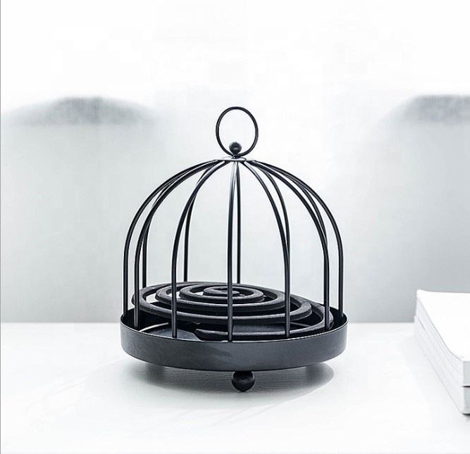 Classical Retro Birdcage Design Alloy Mosquito Coil Holder