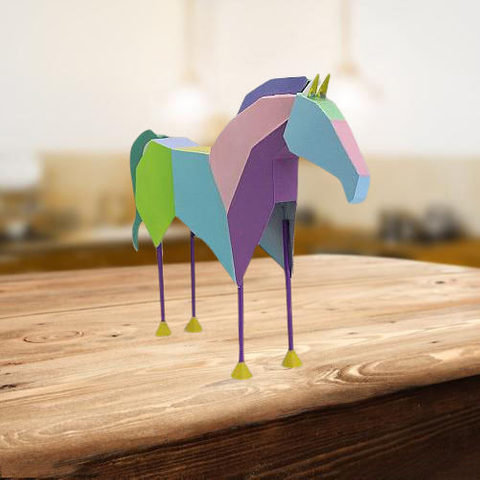 Sino Glory New Diy Metal Wild Animal Horse Geometric Home Decor