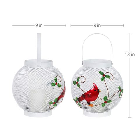 Battery Timer LED Holiday Snowman And Santa Lantern Candle Holder Durable Metal Indoor Outdoor Décor