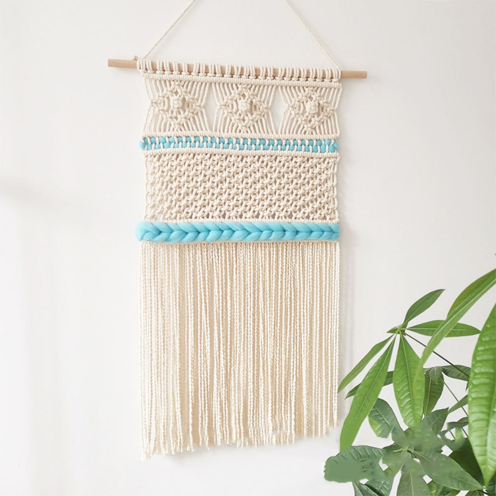 Bohemian Style Home Decor Macrame Wall Hanging Made Of Natural Cotton Cord