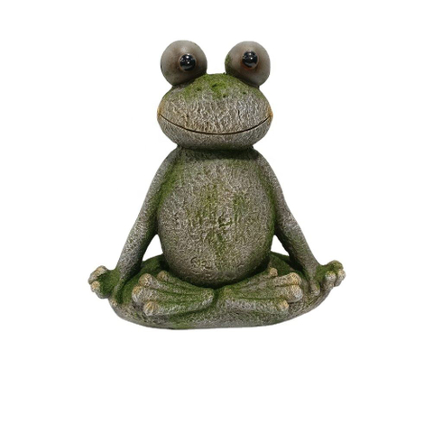2022 New Custom Animal Yoga Frog Statue Magnesium Oxide Product For Fairy Garden Home Patio Deck Porch Yard Art Decoration