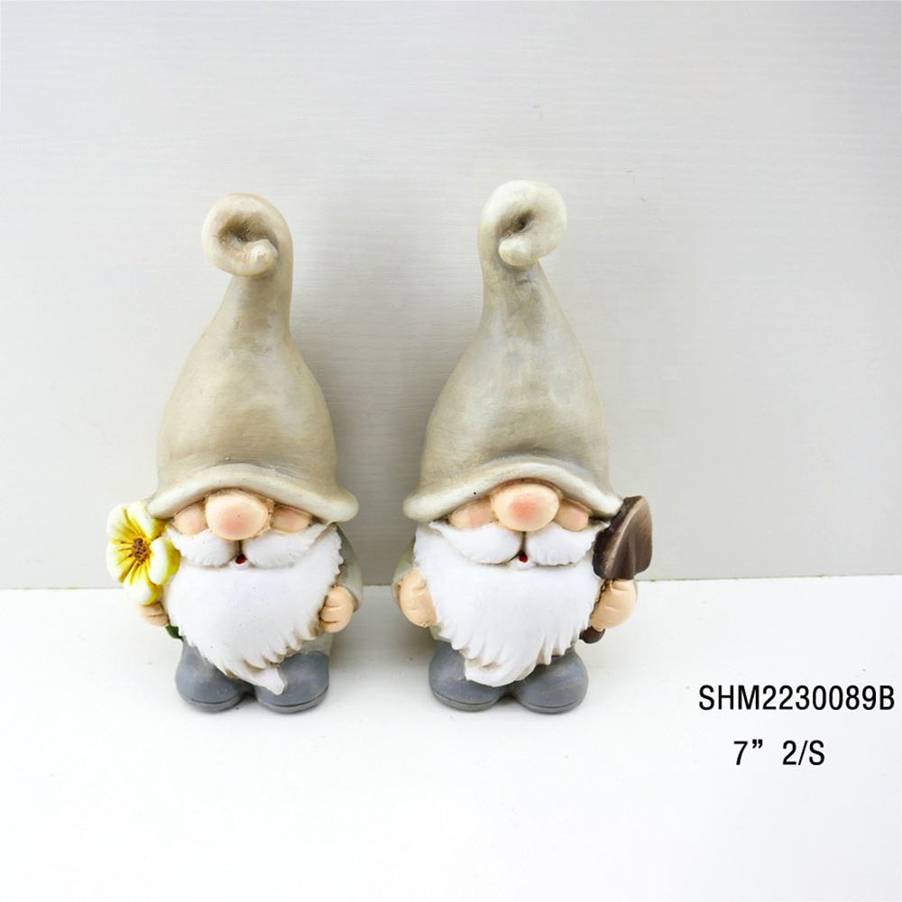Spring Minimalist Cute Small Ceramics Gnome Statue For Home Yards Garden Holiday Decorations