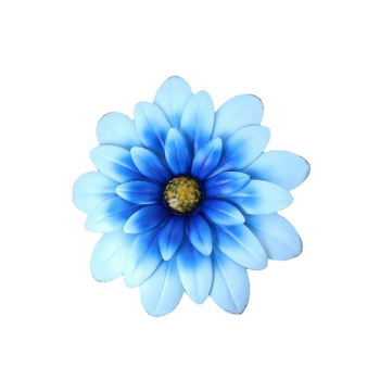 Autumn Outdoor Blue Metal 3D Flowers Wall Art Decoration For Bedroom Living Room Bathroom Kitchen Garden Patio Porch