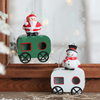 2022 New Small Train Metal Christmas Ornament Pendants For Home Xma Elderly Snowman Hanging Tree Gifts Decor