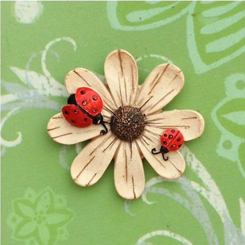 Resin Flowers Finishing Refrigerator Stickers Decoration Pastoral Daisy Fridge Magnets