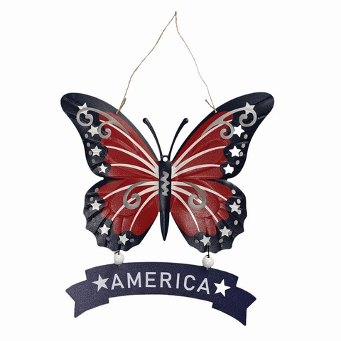 Patriotic Butterfly Wind Chime Indoor And Outer Independence Day Hanging Accessories