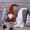 Customized Long Pointed Hat with Star Sitting Plush Doll White And Brown Rudolph