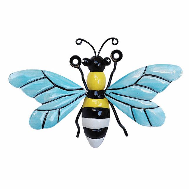 Metal Bumble Bee 3D Wall Decor Art Outdoor Garden Fence Patio Yard Art Hanging Decorations