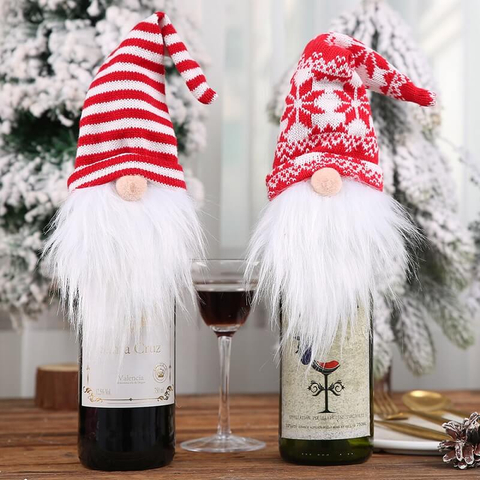Custom Bottlecap Gnomes And Beard Dolls As Party Supply And Holiday Decor for Wine Bottles