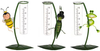 Hydroponic Pots Planters Rain Gauge Metal Frog Bee Grasshopper Decorations 