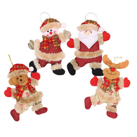 Wholesale Handmade Santa Claus Plush Doll Pendant for Christmas Tree