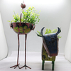 Hot Home Decoration Standing Animal Bird Metal Flower Pot